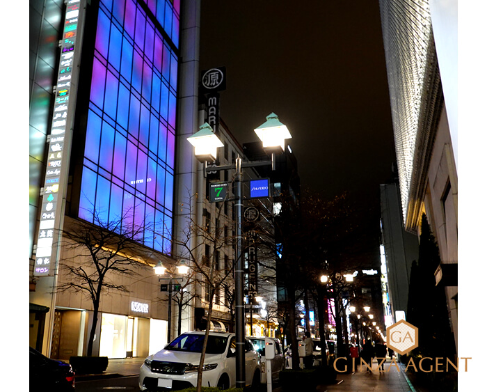 2022年1月の並木通り・人気がない銀座