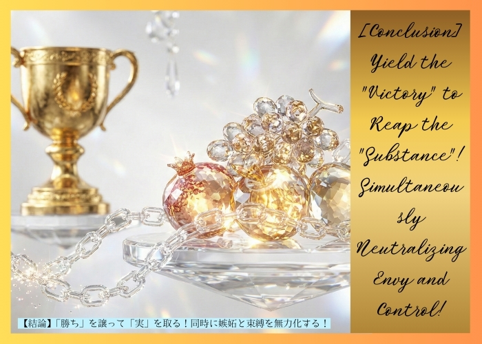 【結論】
「勝ち」を譲って「実」を取る!同時に嫉妬と束縛を無力化する!