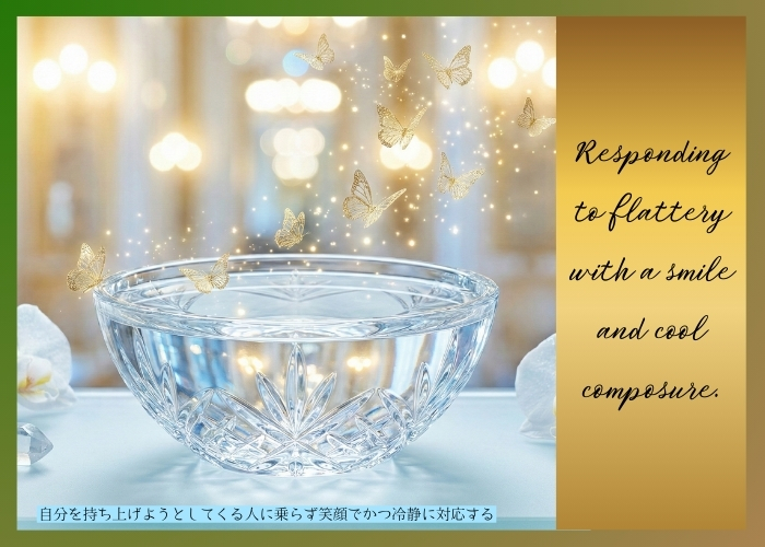 自分を持ち上げようとしてくる人に乗らず笑顔でかつ冷静に対応する