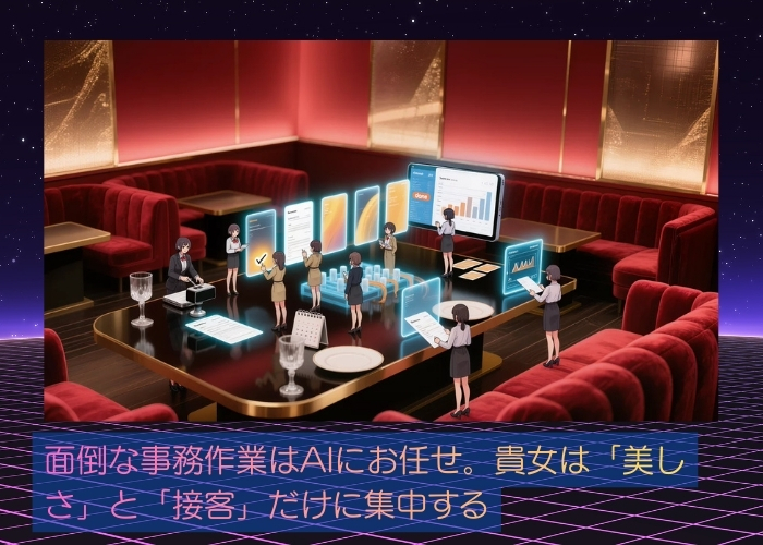 面倒な事務作業はAIにお任せ。貴女は「美しさ」と「接客」だけに集中する