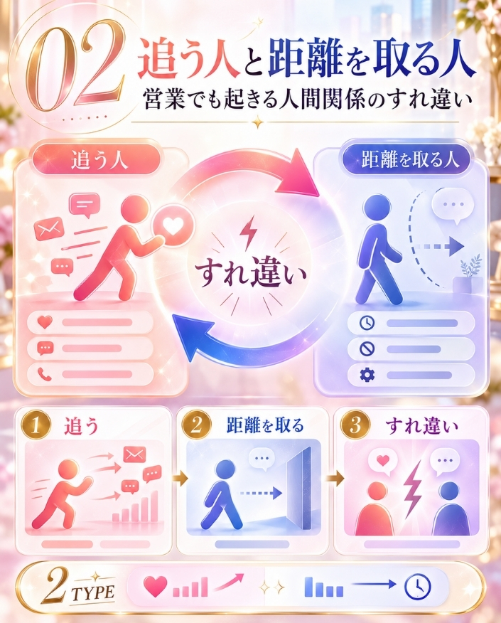 追う人と距離を取る人|営業でも起きる人間関係のすれ違い