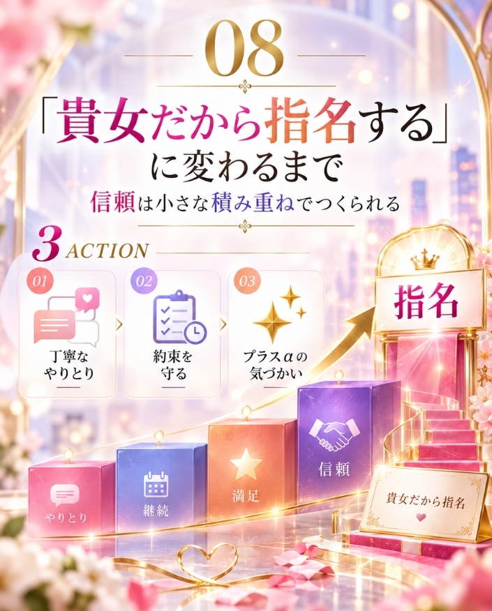 「貴女だから指名する」に変わるまで|信頼は小さな積み重ねでつくられる