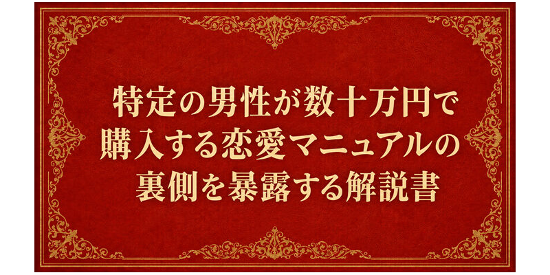 【特典7】特定の男性が数十万円で購入する恋愛マニュアルの裏側を暴露する解説書/電子書籍