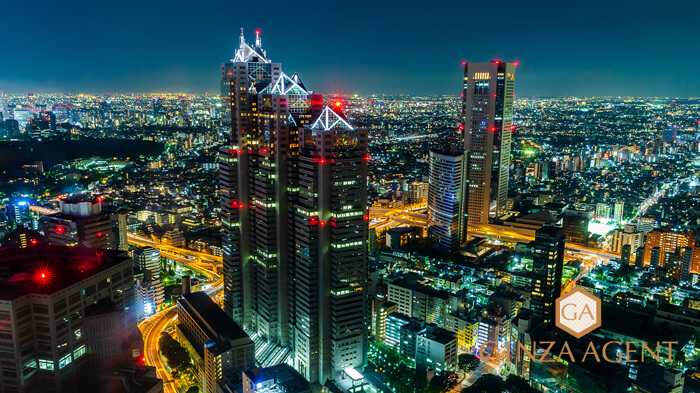銀座の高級クラブで働くのに東京へ上京しませんか？新宿都丁からの展望台からの夜景